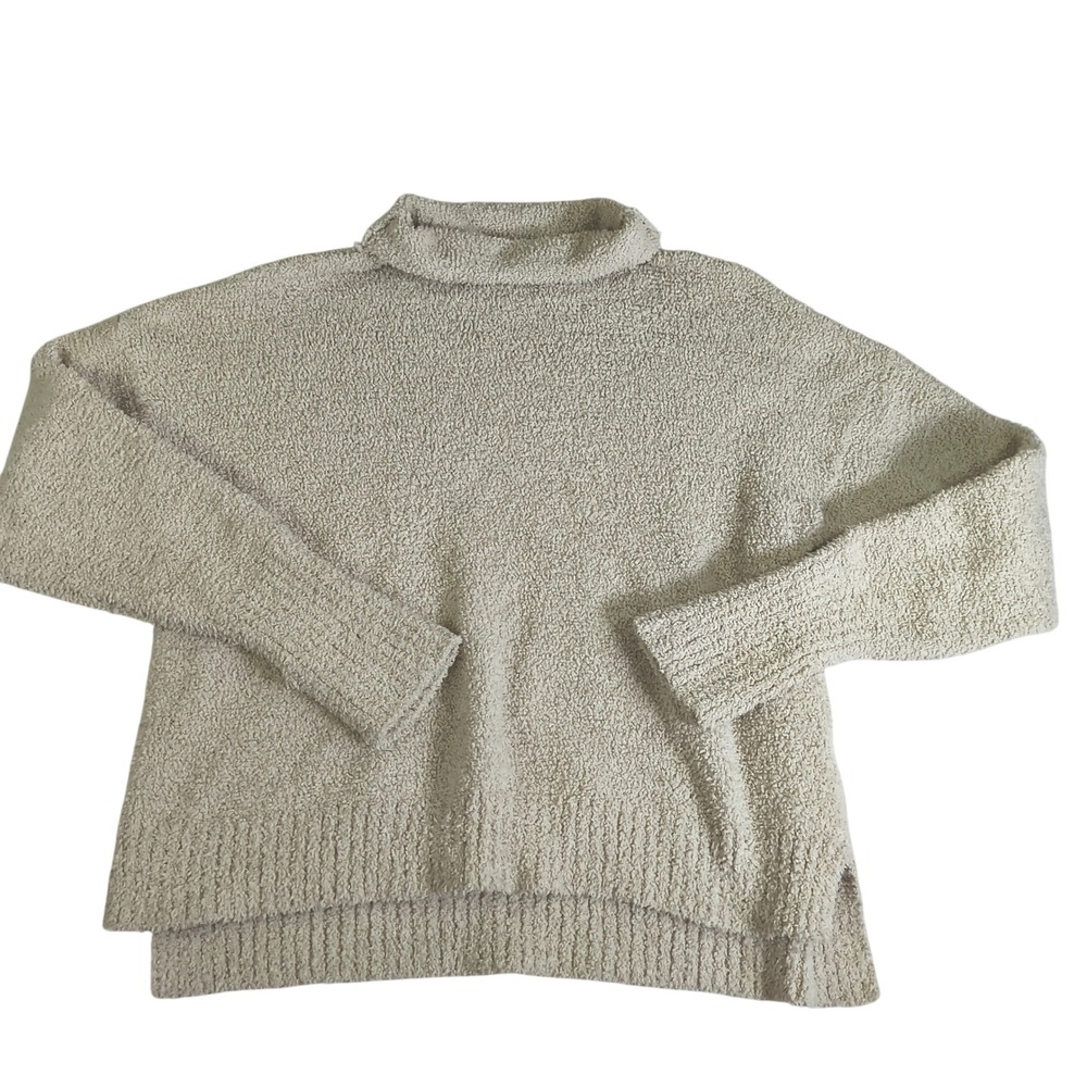UGG Cozy Boucle Sweater Womens Large Cream Mock Neck Soft Lounge Pullover‎